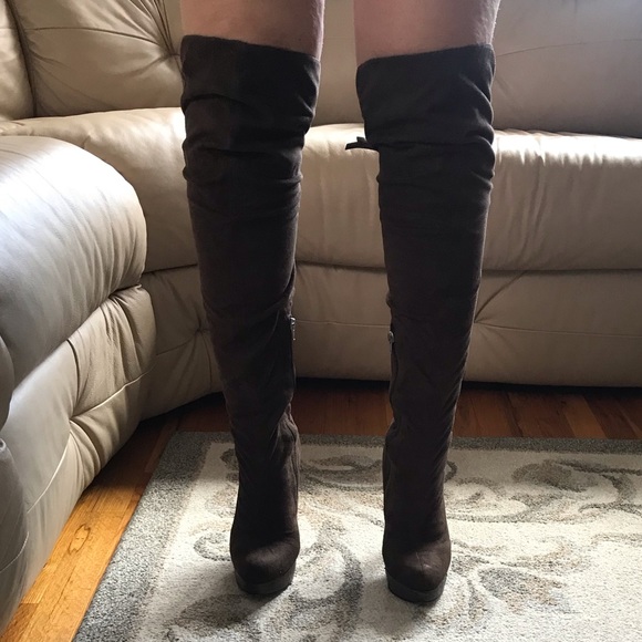 bebe over the knee brown suede boots sz 9 - Picture 2 of 7